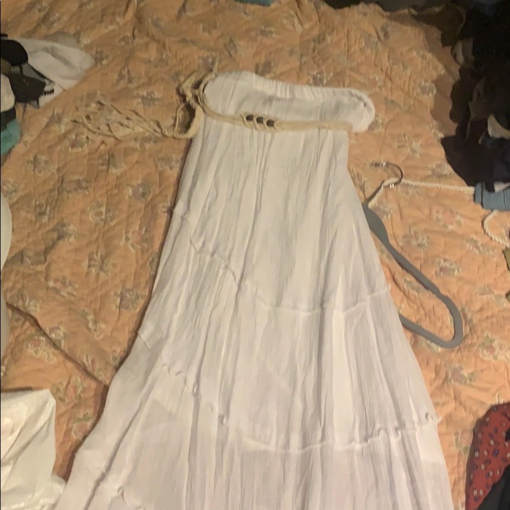 Long white skirt